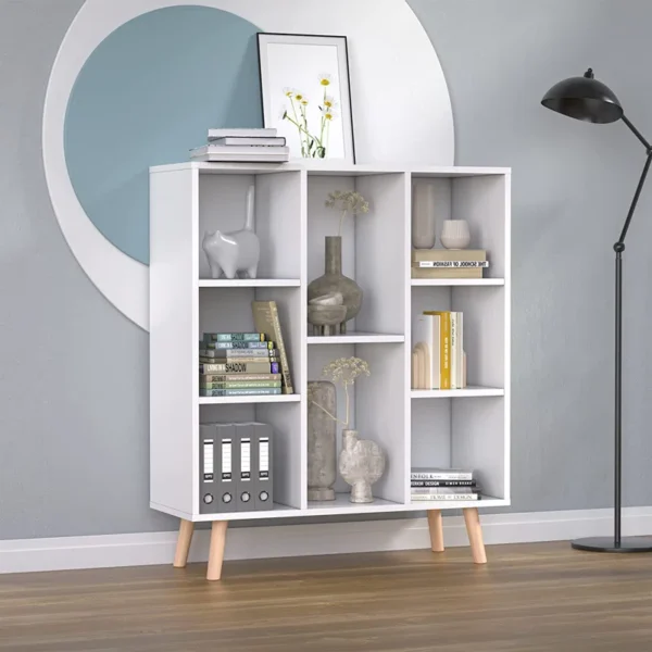 Johntavius 32" W x 37" H Bookcase with 8 Cubes – Modern Storage Solution for Home & Office - Image 4