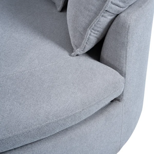 LENO Round Upholstered Oversized Accent Chair | Comfortable & Stylish Chair for Living Room or Bedroom - Image 3
