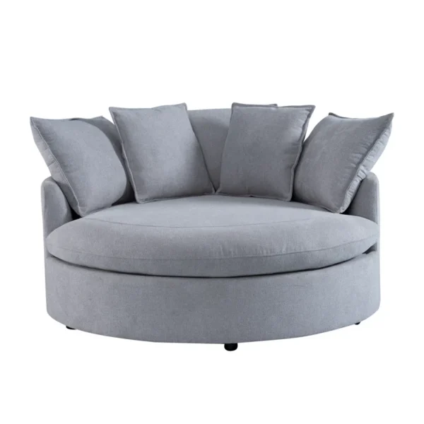 LENO Round Upholstered Oversized Accent Chair | Comfortable & Stylish Chair for Living Room or Bedroom - Image 7