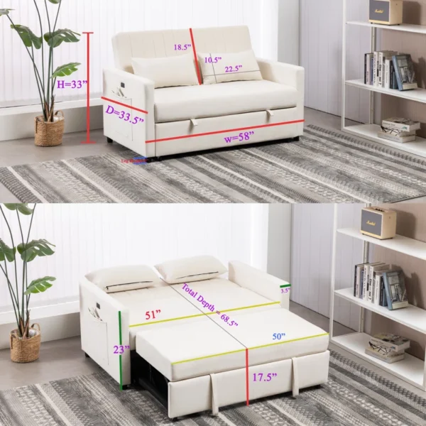 Buy Velvet Sleeper Sofa – Luxurious Comfort & Space-Saving Design for Any Room - Image 7
