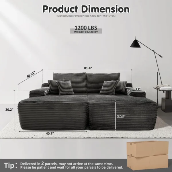 Buy Upholstered Sleeper Sofa with Pillow – Comfortable, Stylish & Space-Saving - Image 2