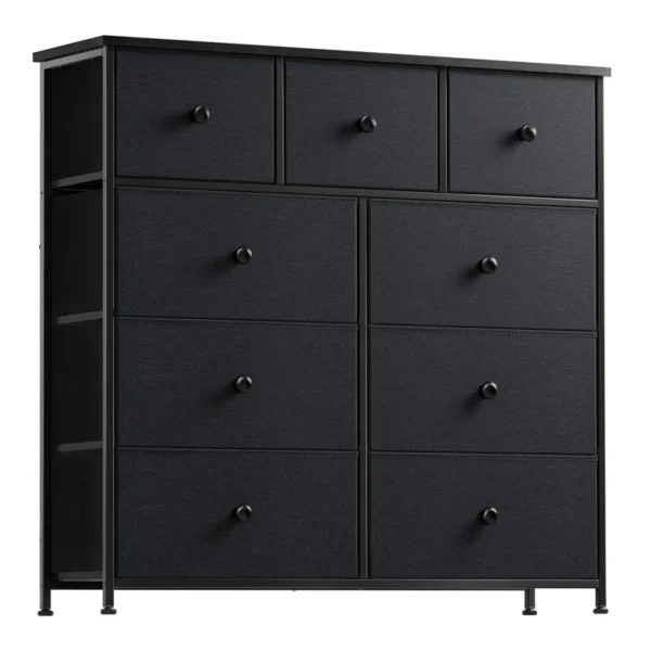 9 Dresser, Chest of Drawers with Wide 39'' – Easy-Pull Fabric & Wood Dressers with Top for Bedroom and Home Storage - Image 6