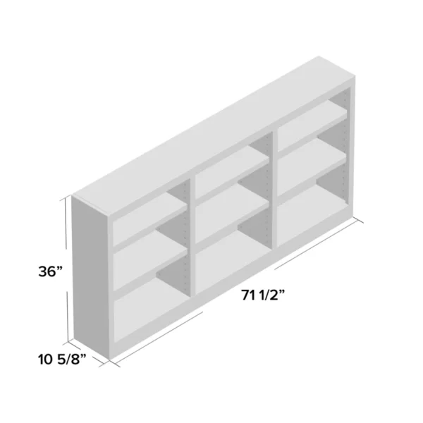 Orient Triple Wide Wood Bookcase, Durable Storage bookcase for Home & Office - Image 3