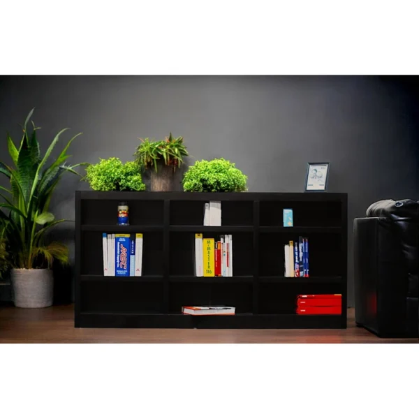 Orient Triple Wide Wood Bookcase, Durable Storage bookcase for Home & Office - Image 2