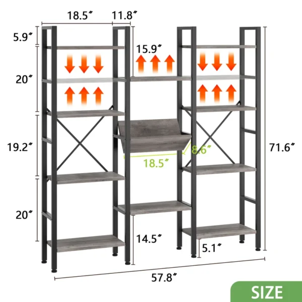 Etagere Bookcase – Large Shelf Wooden Book Rack - Image 7