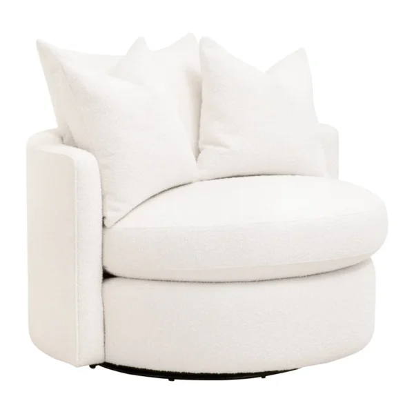 Upholstered Swivel Barrel Chair | Stylish & Comfortable Swivel Accent Chair for Living Room or Bedroom - Image 4