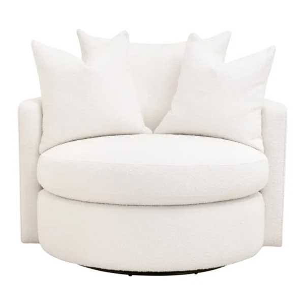 Upholstered Swivel Barrel Chair | Stylish & Comfortable Swivel Accent Chair for Living Room or Bedroom