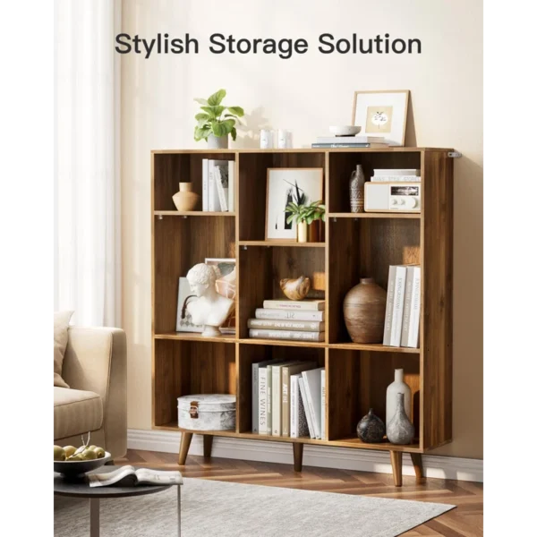 Samier 42.45" H x 39.4" W Wood Cube Bookcase – Vertical Book Rack & Library Shelves for Home & Office - Image 4