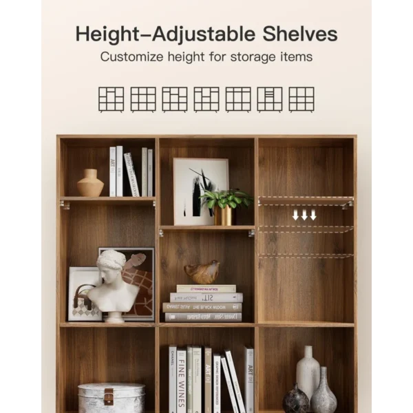 Samier 42.45" H x 39.4" W Wood Cube Bookcase – Vertical Book Rack & Library Shelves for Home & Office - Image 5