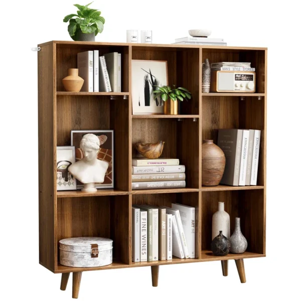 Samier 42.45" H x 39.4" W Wood Cube Bookcase – Vertical Book Rack & Library Shelves for Home & Office