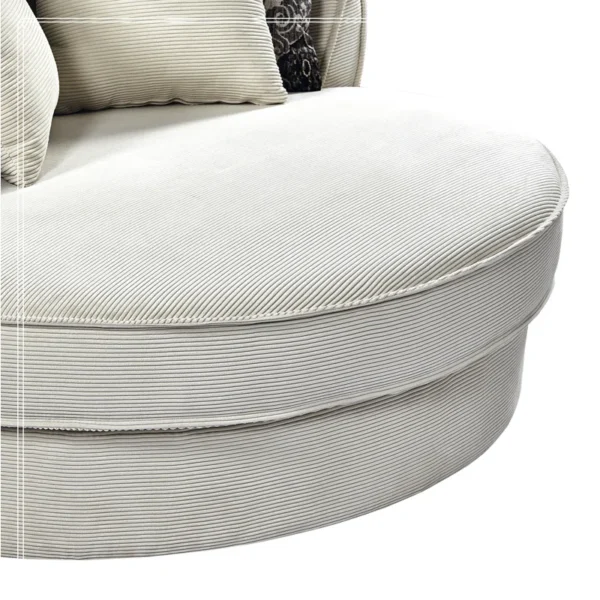 Swivel Accent Barrel Chair with 5 Pillows | 360 Degree Round Sofa Chair for Living Room Comfort - Image 6
