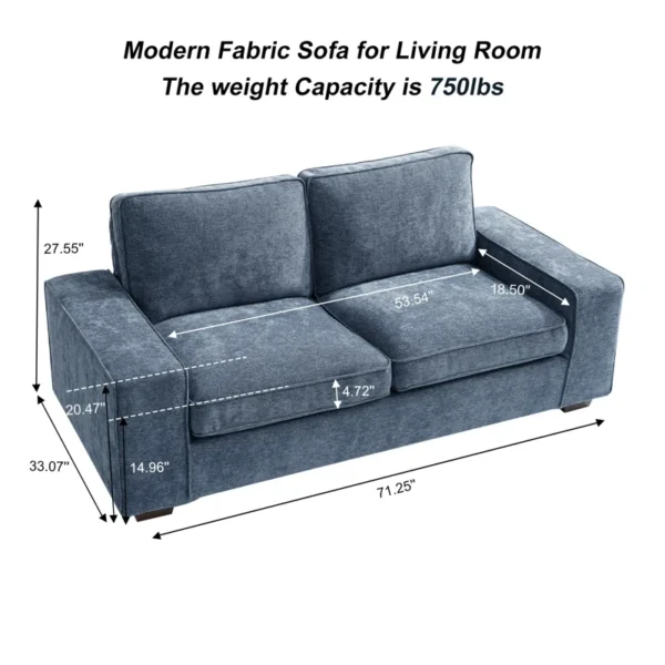 Van Winkle 71.25" Chenille Square Arm Sofa - Image 2
