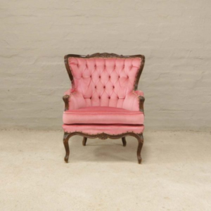 Victorian Armchair in Pink Velvet