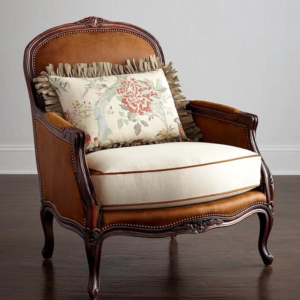 Fined Carved Wooden ARM Chair with Cushion Royal Looks in Solid Teak Wood Wooden Chairs