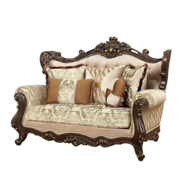 Carved Sofa – Carved Upholstered Loveseat for Living Room & Home Decor
