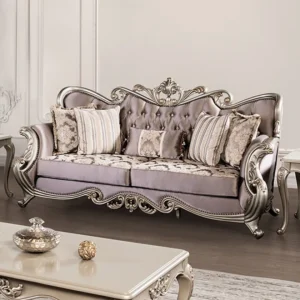 Luxury Carved Sofa – Upholstered 3 Seater Sofa for Living Room & Home Decor