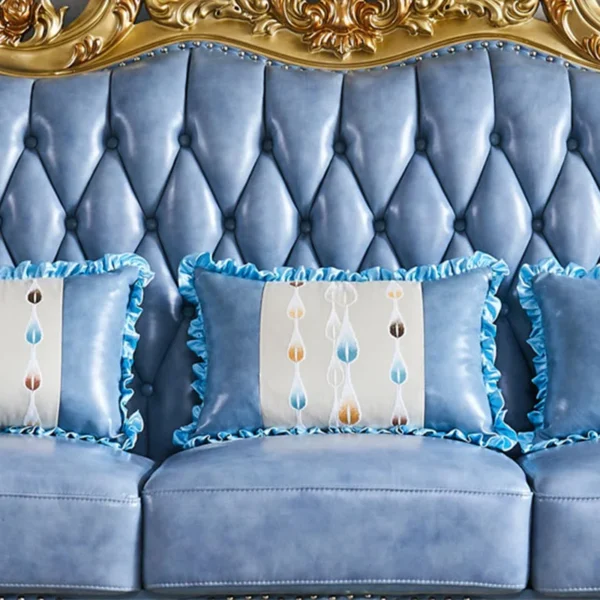 Living Room Carved Sofa | Luxury Leather Sofa for Elegant Spaces - Image 5