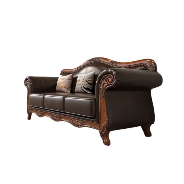 3 Seater Sofa | European-Style Living Room Carved Sofa for Luxury & Comfort - Image 2