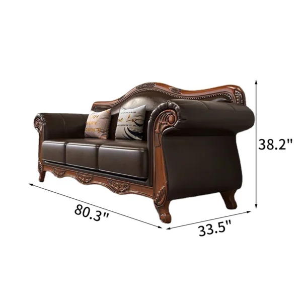 3 Seater Sofa | European-Style Living Room Carved Sofa for Luxury & Comfort - Image 4