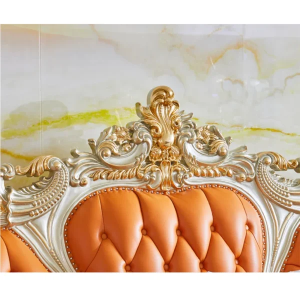 European Solid Wood Carving Sofa | Luxury Upholstered Sofa for Elegant Living Rooms - Image 2