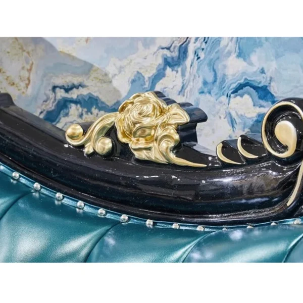 European Style Leather Solid Wood Carving Sofa 70.8" – Luxury Leather Loveseat for Living Room & Home Decor - Image 3