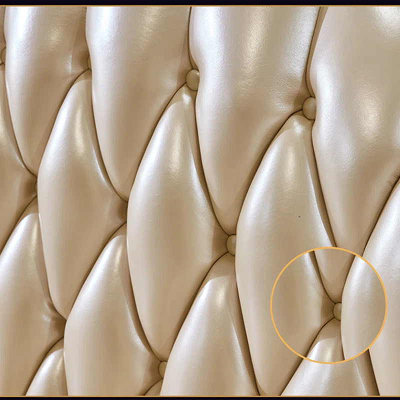 European Style Solid Wood Carved Sofa 116.1" – Luxury Leather Sofa for Living Room & Home Decor - Image 6