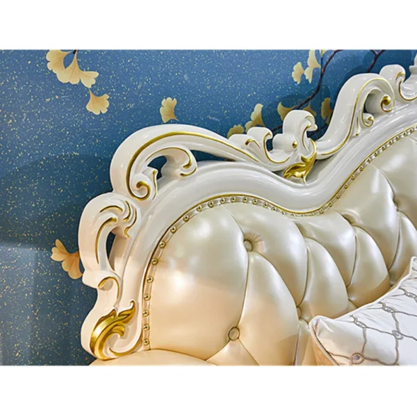 European Style Solid Wood Carved Sofa Leather Sofa | Luxury & Comfort for Your Home - Image 7