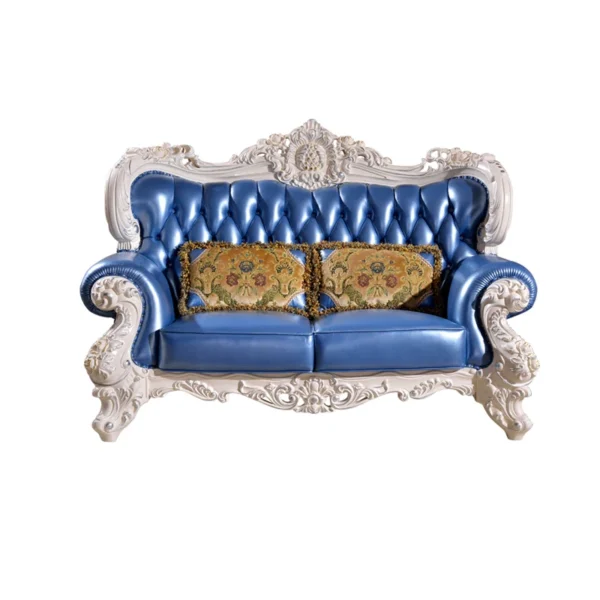 European Style Solid Wood Double-Sided Carved Sofa – Timeless Elegance for Living Room & Home Decor - Image 2