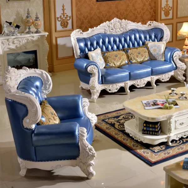 European Style Solid Wood Double-Sided Carved Sofa (3 Seater) – Elegant Luxury for Your Living Room - Image 6