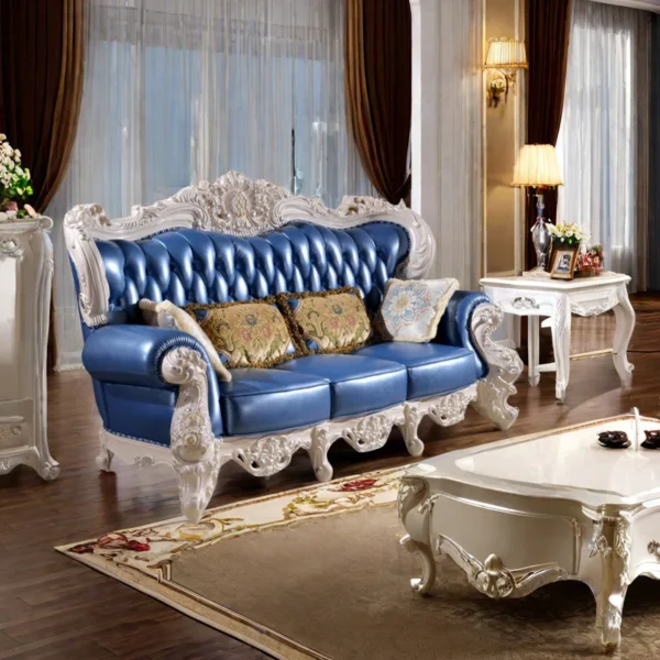 European Style Solid Wood Double-Sided Carved Sofa (3 Seater) – Elegant Luxury for Your Living Room - Image 7