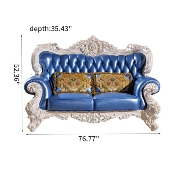 European Style Solid Wood Double-Sided Carved Sofa – Timeless Elegance for Living Room & Home Decor - Image 4