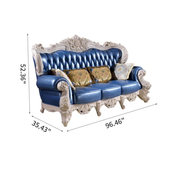 European Style Solid Wood Double-Sided Carved Sofa (3 Seater) – Elegant Luxury for Your Living Room - Image 3