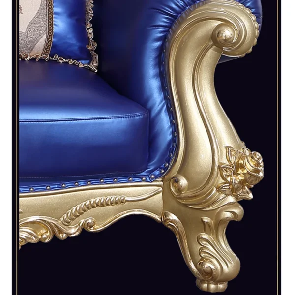 European Style Solid Wood Luxury Sofa 96.46" – Upholstered Sofa for Living Room & Home Decor - Image 6