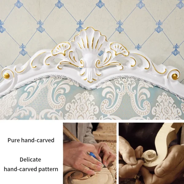 European Style Solid Wood Carved Sofa | Luxury Sofa for Elegant Living Rooms - Image 5