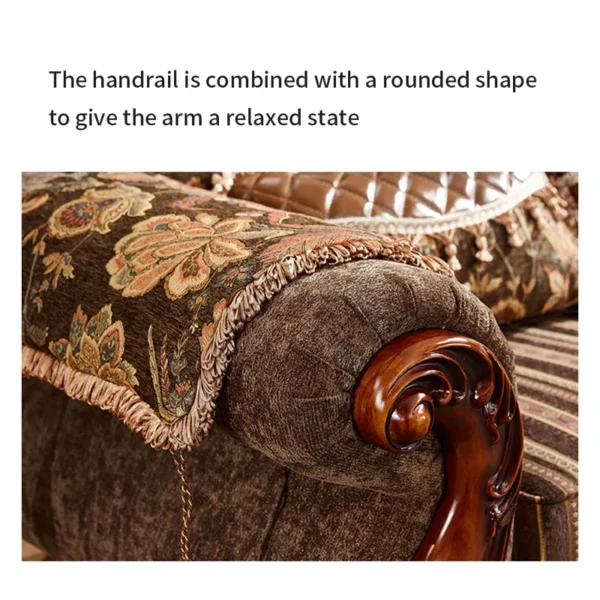 abric Solid Wood American Sofa 90.55" - Upholstered Couch for Living Room & Home Decor - Image 5