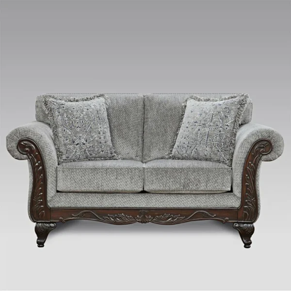 Carved Wood Frame 5-Piece Living Room Set – Luxury Sofa Set for Elegant Home Decor - Image 2