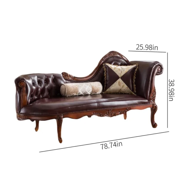 Light Luxury Solid Wood Carved Sofa 78.74" – Upholstered Loveseat for Living Room - Image 3