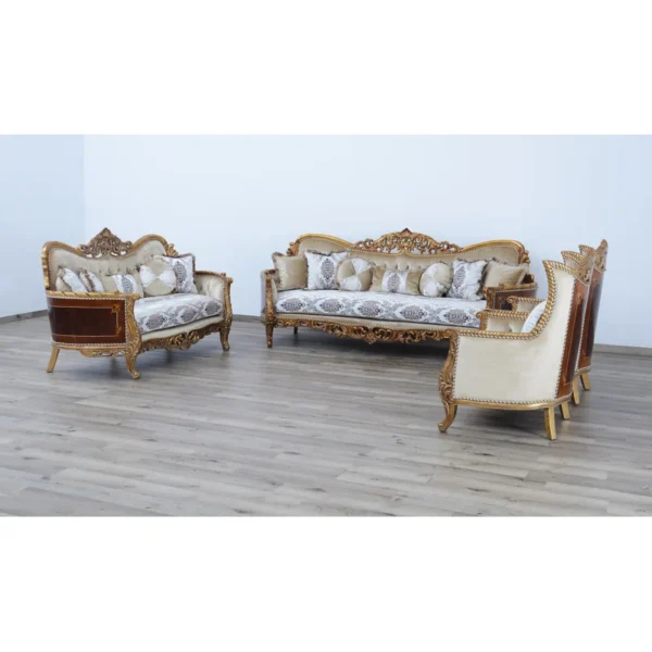 Carved Sofa – Upholstered 3 Seater Sofa for Living Room & Home Decor - Image 5