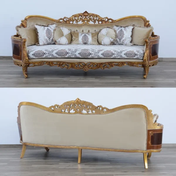 Carved Sofa – Upholstered 3 Seater Sofa for Living Room & Home Decor - Image 6