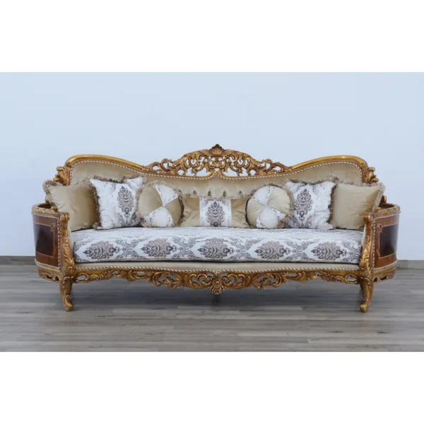 Carved Sofa – Upholstered 3 Seater Sofa for Living Room & Home Decor