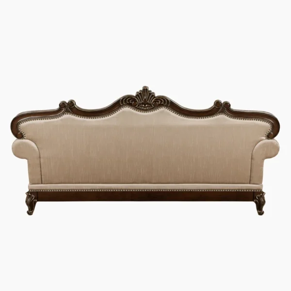 Elegant White Colour 3-Seater Carved Sofa - Luxurious Upholstered Sofa for Living Room & Home Decor - Image 7