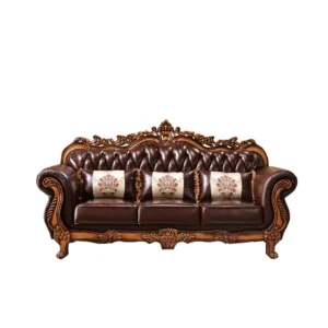 Solid Wood Carved American Sofa 90.5'' Upholstered Sofa – Elegant Comfort for Your Living Room & Home Decor