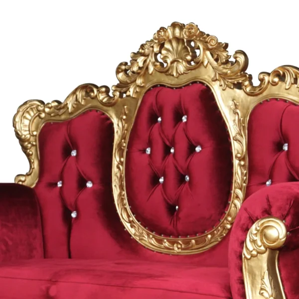 Elegant Love Seat Wedding Golden High Back Throne Chair (2 Seater) for Royal Events & Luxury Weddings - Image 3