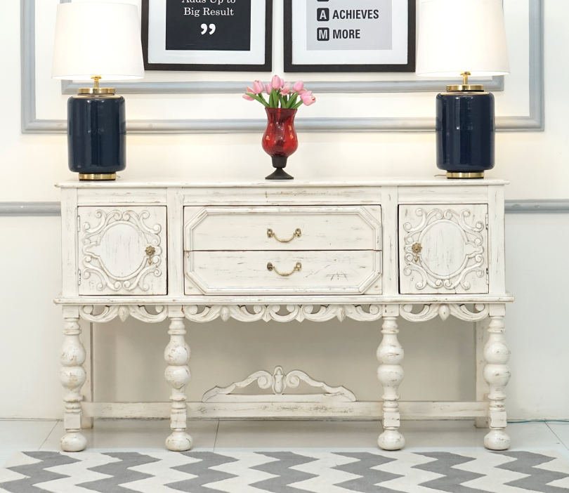 Storage Console Table, Solid Wood for home and office