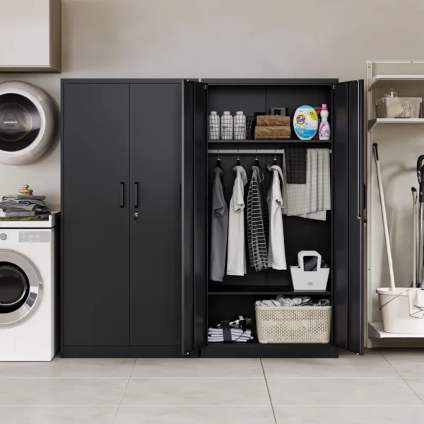 Metal Wardrobe Cabinets Storage Cabinets with Lock - Image 3