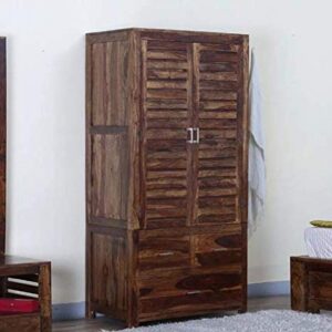 Sheesham Wood Standard Size Multipurpose Storage Wooden Almirah Part of 2 Cabinet Living Room Wardrobe