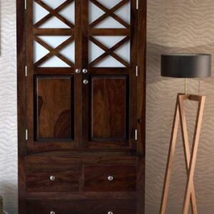 Handmade Wooden Two Door & 4 Drawers Wardrobe