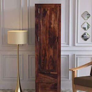 Handmade Standard Size Wood Wardrobe in Provincial Teak Finish Made in Sheesham Wood