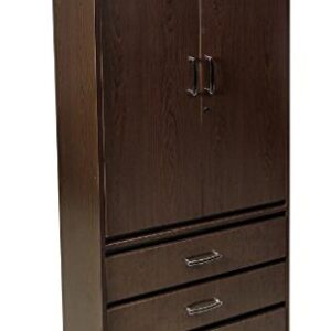Handicraft Standard Size Double Door & 3 Drawer Cabinet for Living Room/Wooden Multipurpose Storage Wardrobe/Cupboard/Almirah