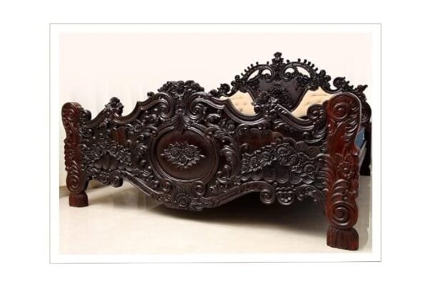 Rosewood Carved Bed - Image 3